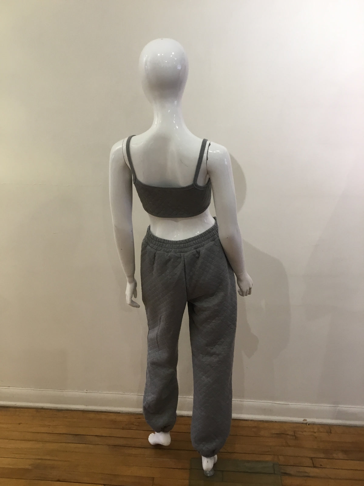 Papermoon Quilted grey crop top