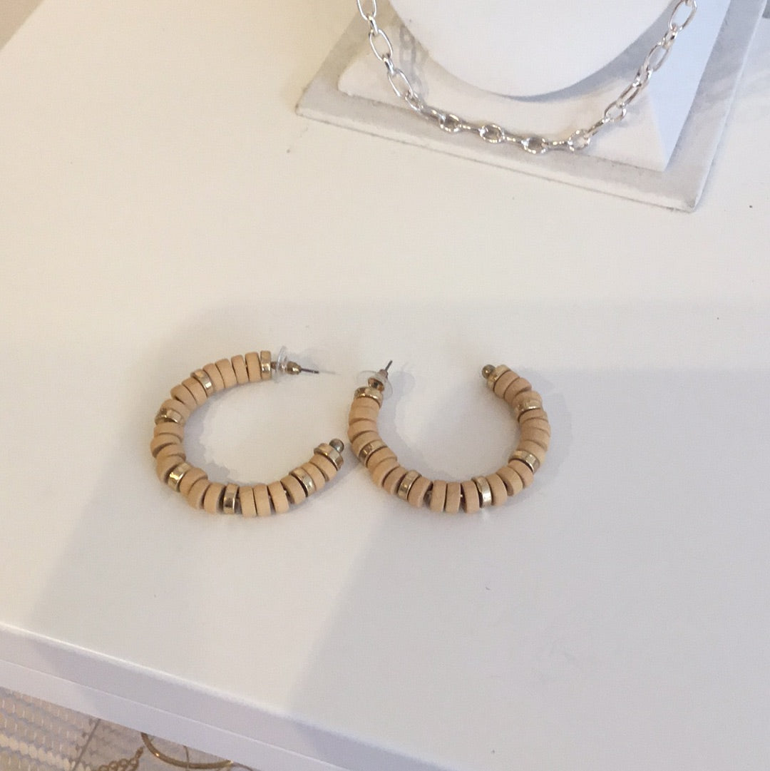 Wood hoop earrings
