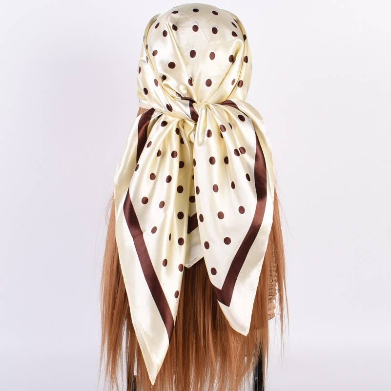 LARGE POLKA DOT PRINT BANDANA SCARF | 40SC694