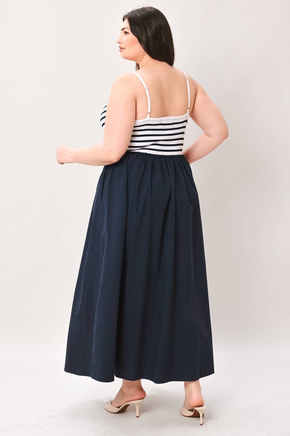 A midi dress featuring sweater knit top - FD1922-P