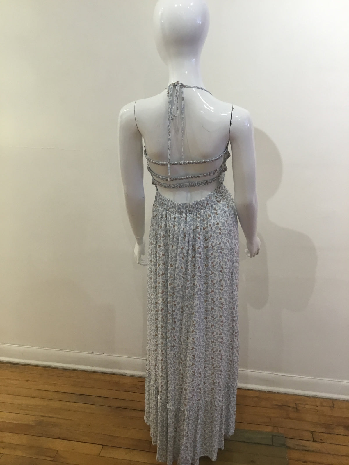 Promesa Blue and White Floral Maxi Dress