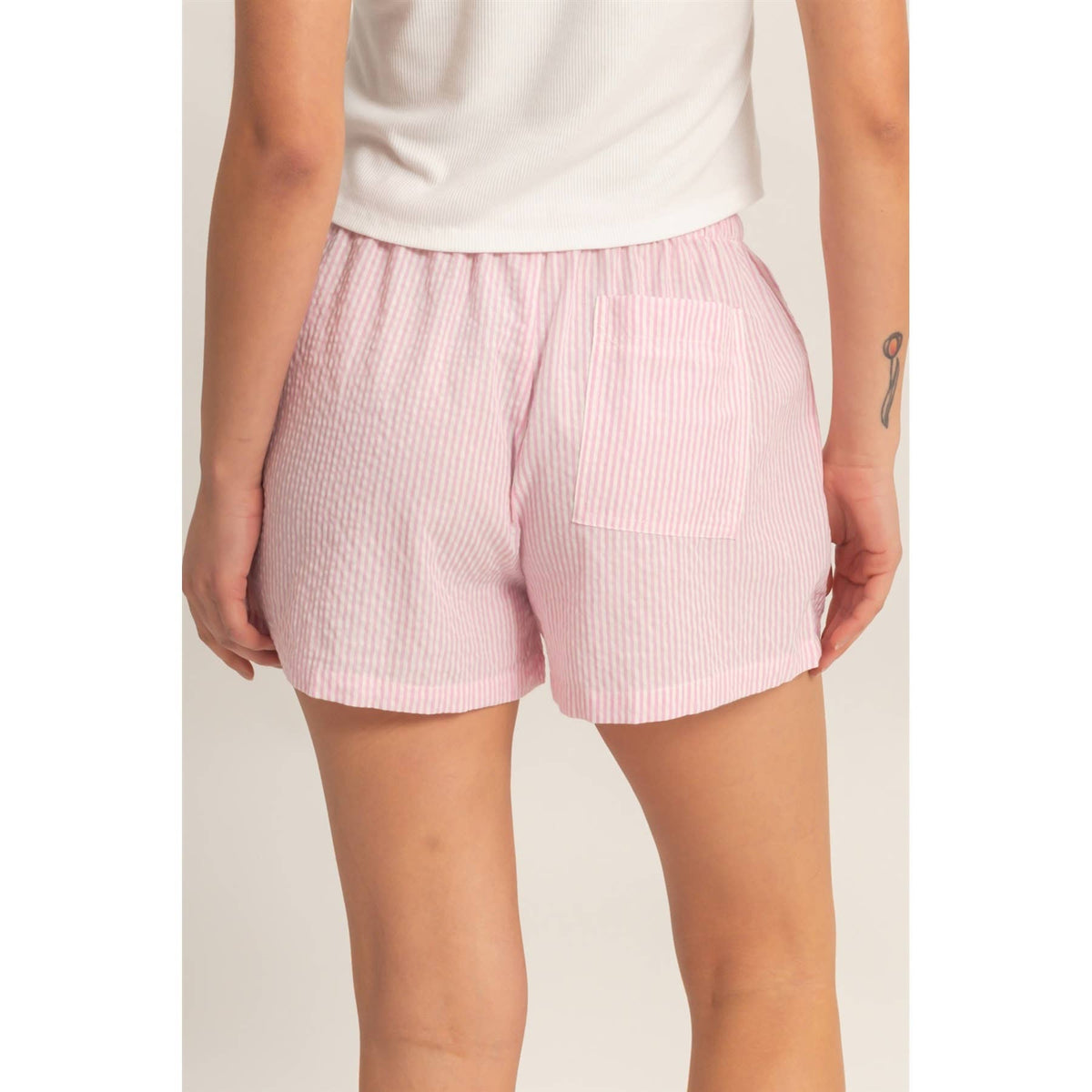 Striped Drawstring Waist Shorts