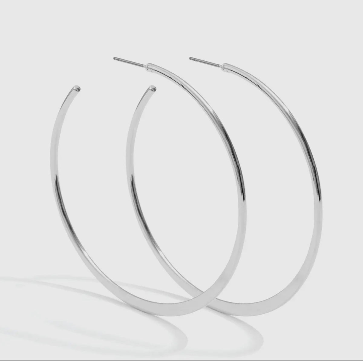 Splendid Iris Large Delicate Silver Hoops