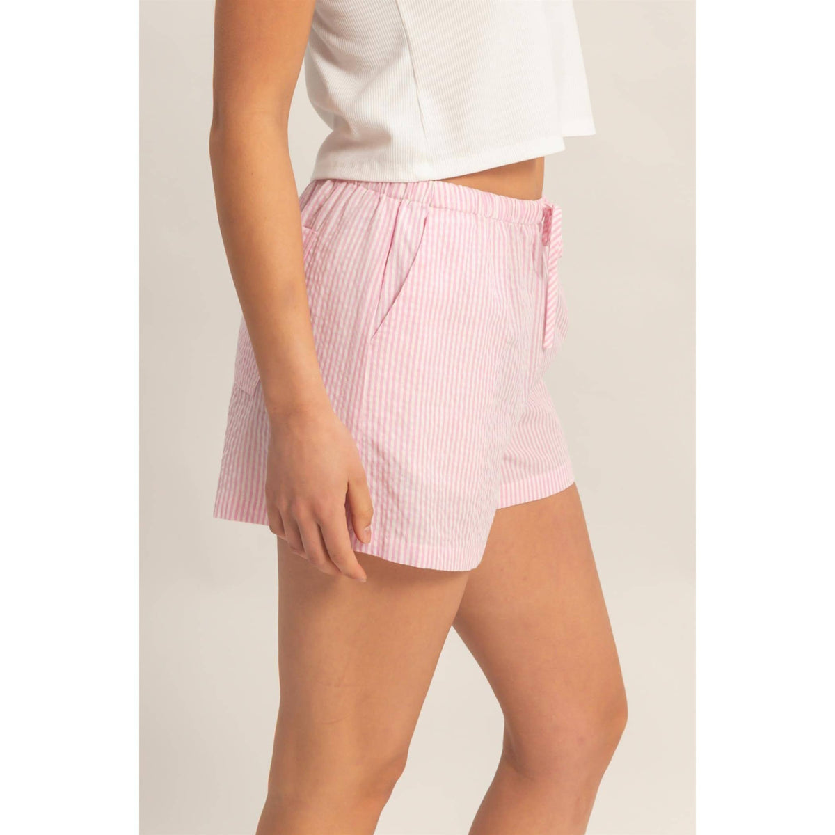Striped Drawstring Waist Shorts
