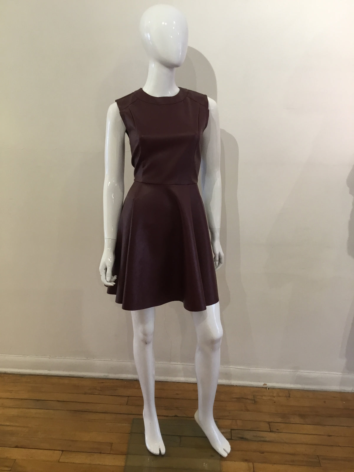 Fate Maroon Faux Leather Dress