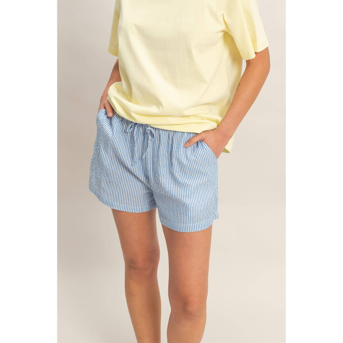 Striped Drawstring Waist Shorts