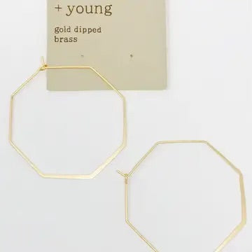 Octagon Wire Hoop Earrings