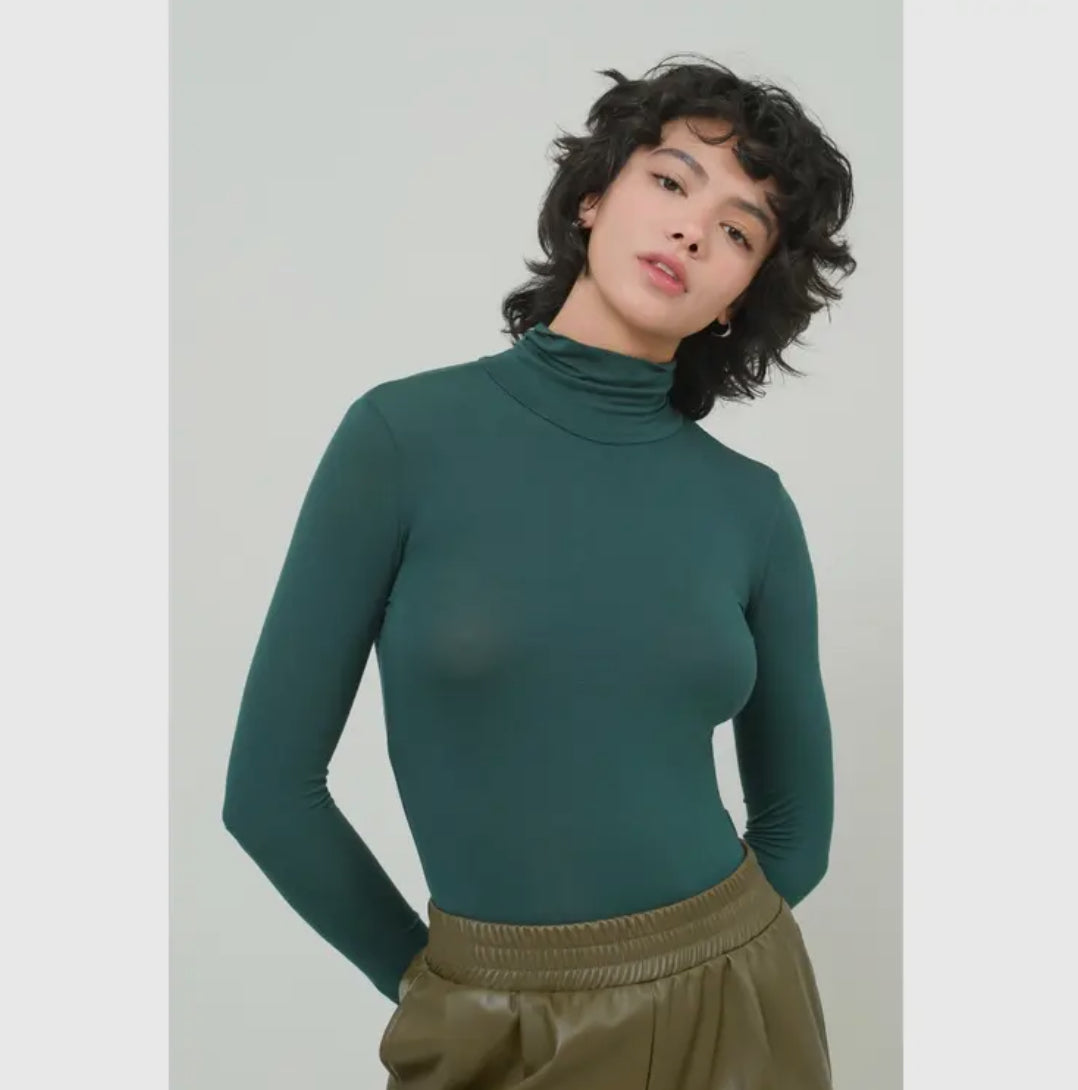 Green Turtleneck Bodysuit