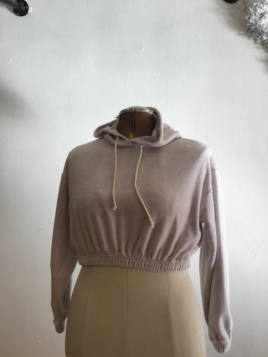 Double Zero Lilac Fog Cropped Hoodie