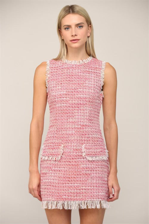 Fate Pink Tweed Party Dress