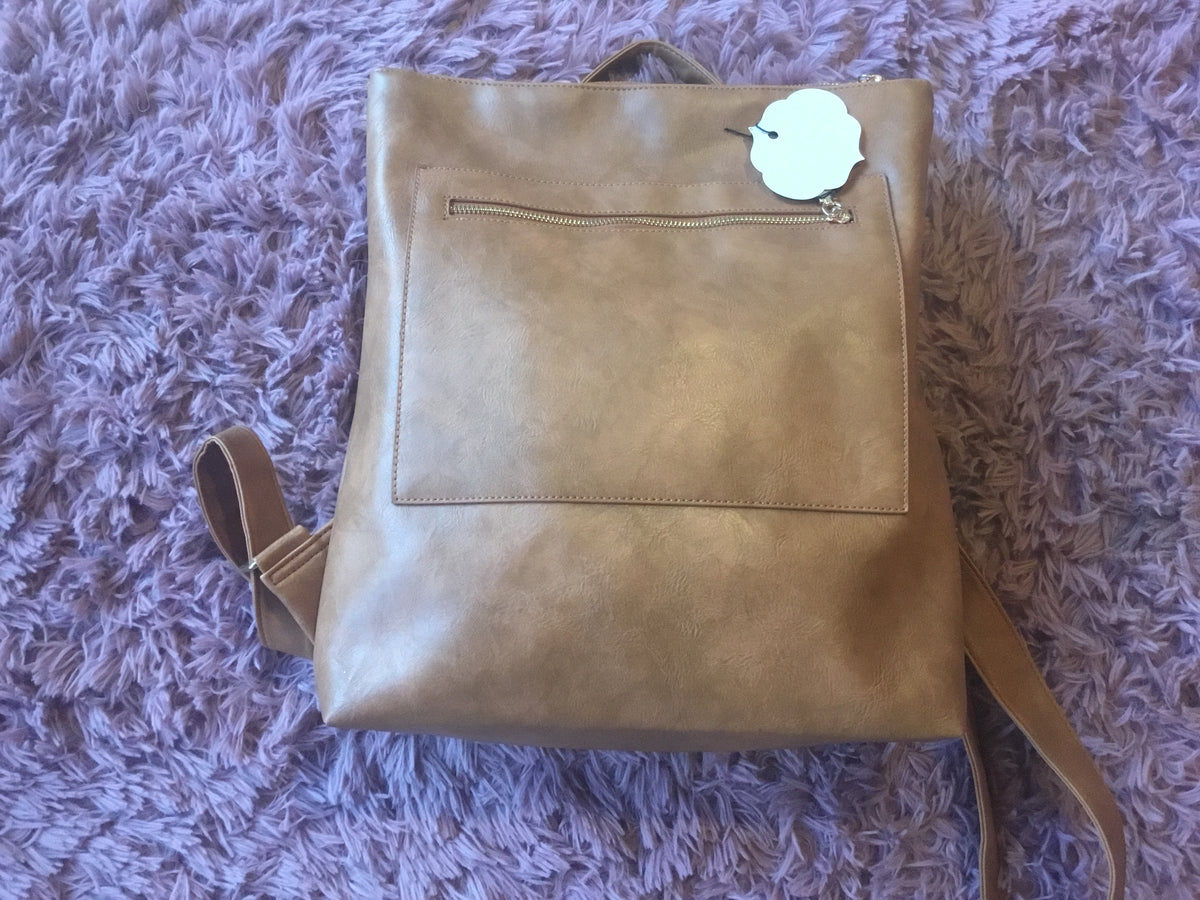 Modern and Chic Square Brown Backpack