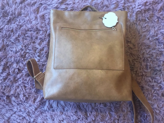 Modern and Chic Square Brown Backpack
