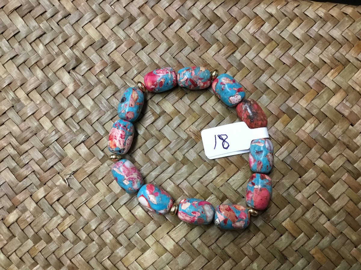 Geri Greene muticolor bracelet turquoise red pink stone