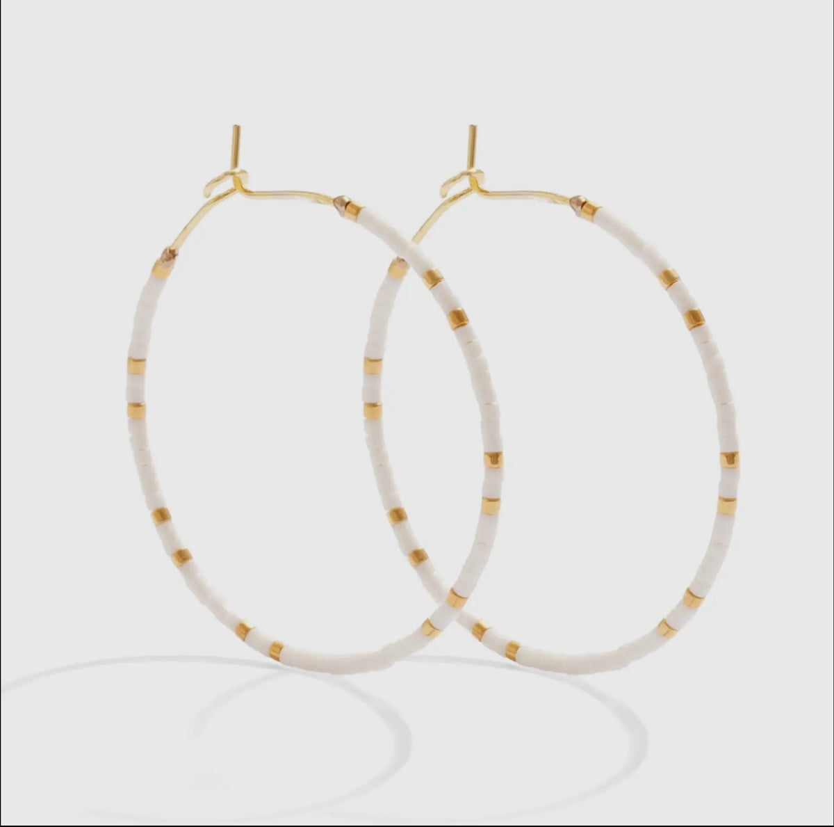 Splendid Iris Beaded Hoop Earrings