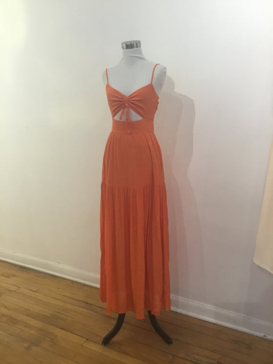 Moon River Orange Maxi Dress