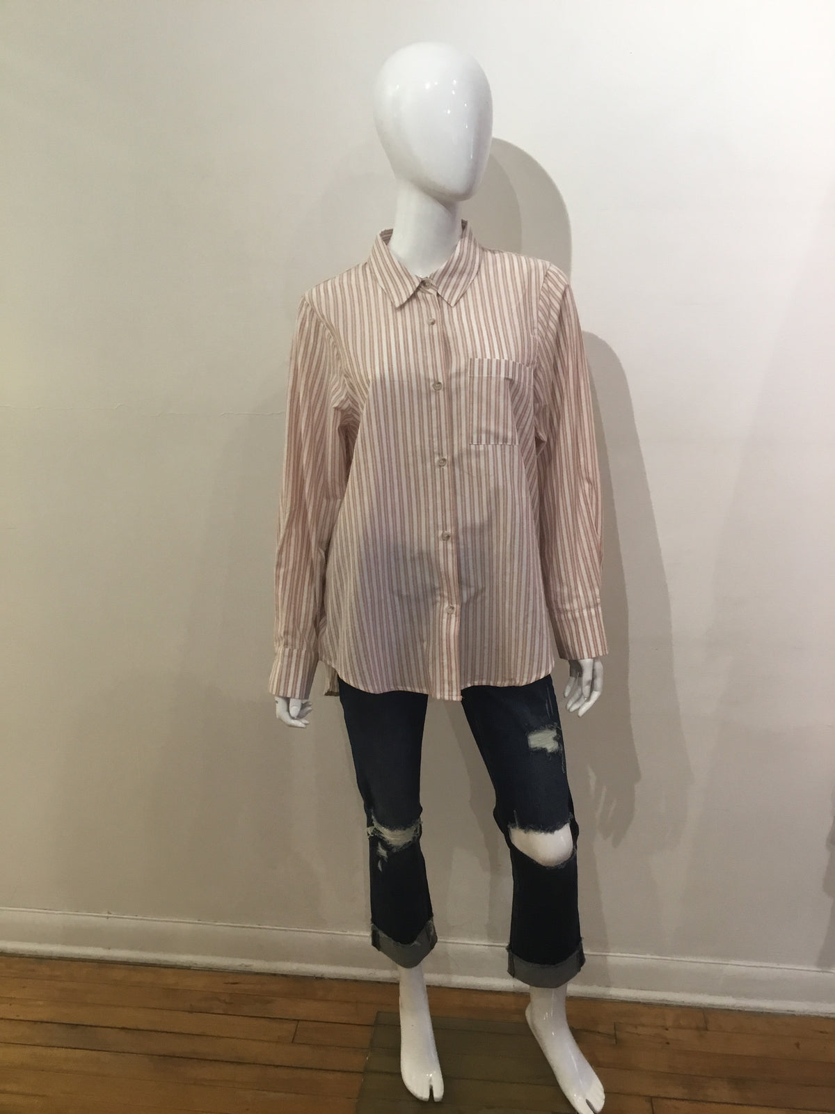By Together Striped Button Down Top
