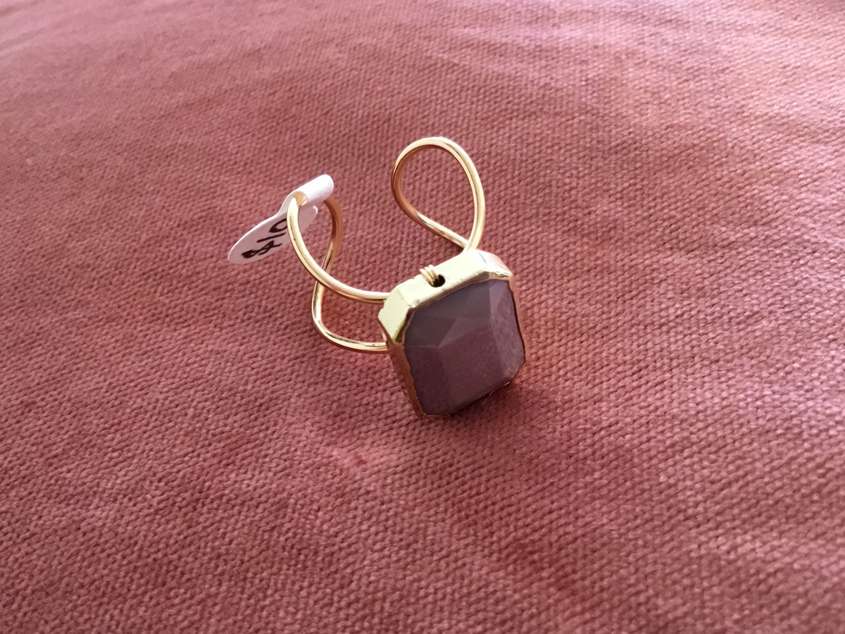 Splendid Iris Large Rectangle Purple Ring