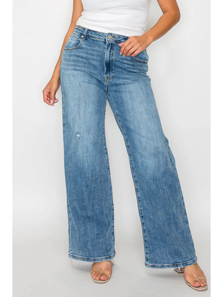 Bytos Plus High Rise Wide Leg Jeans