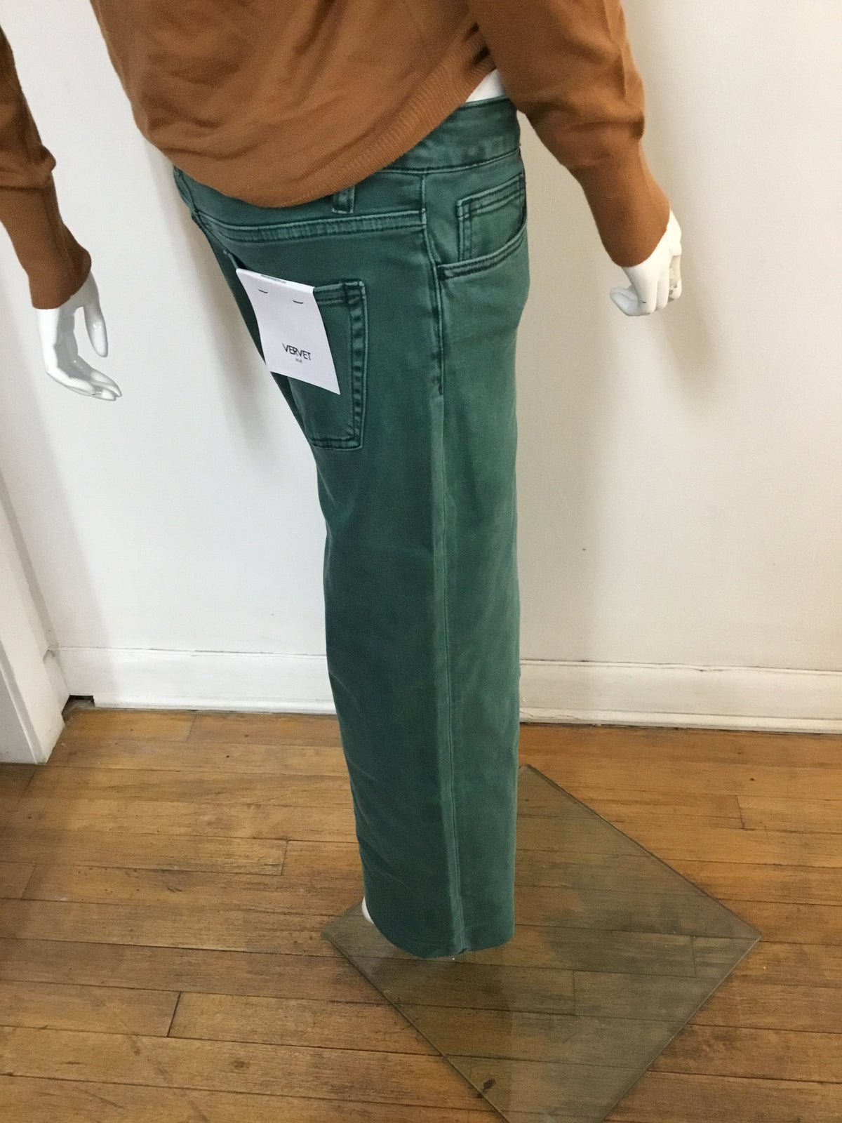 Green Cropped wide leg