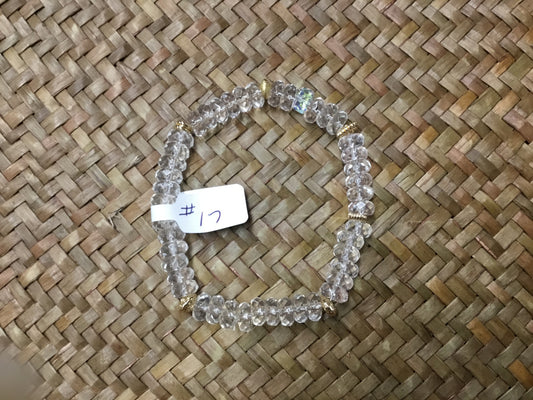 Geri Greene clear crystal bracelet gold bead
