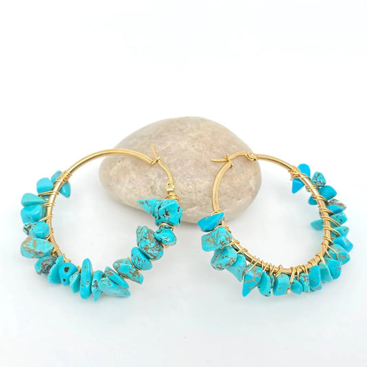 Turquoise Hoop Earrings
