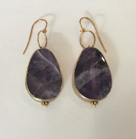 KDM Purple Gemstone Earrings