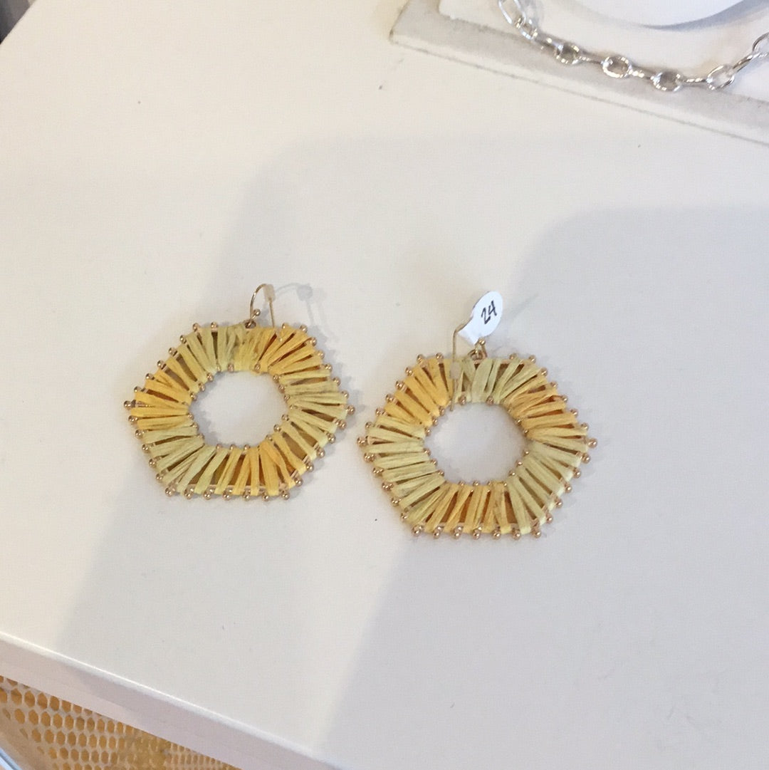 Yellow dangle earrings
