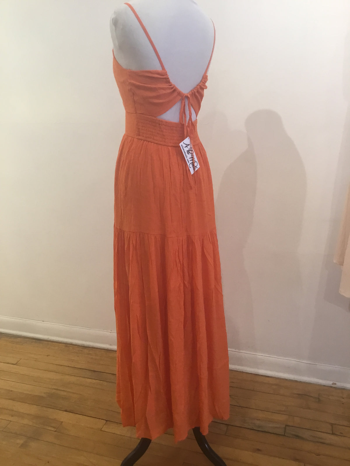 Moon River Orange Maxi Dress
