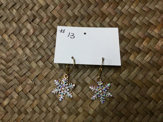 Geri Greene gold snow flake earring