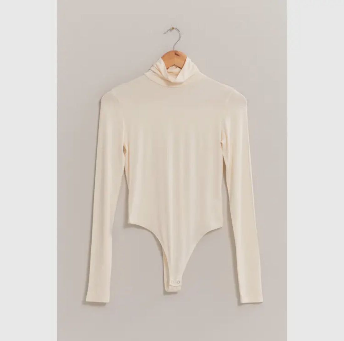 Double Zero Cream Turtleneck Bodysuit