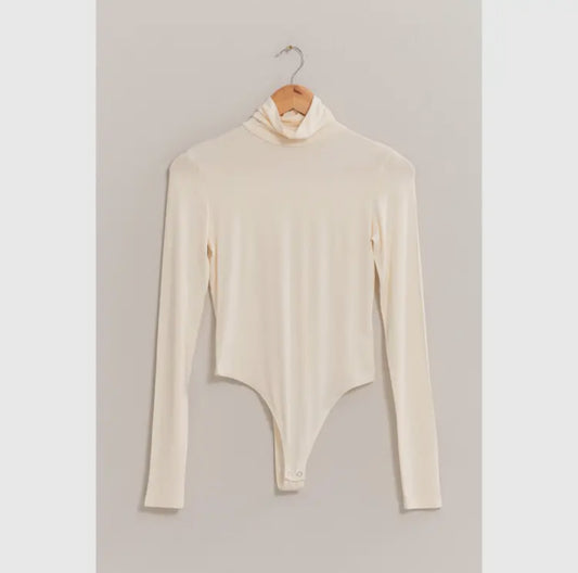 Double Zero Cream Turtleneck Bodysuit