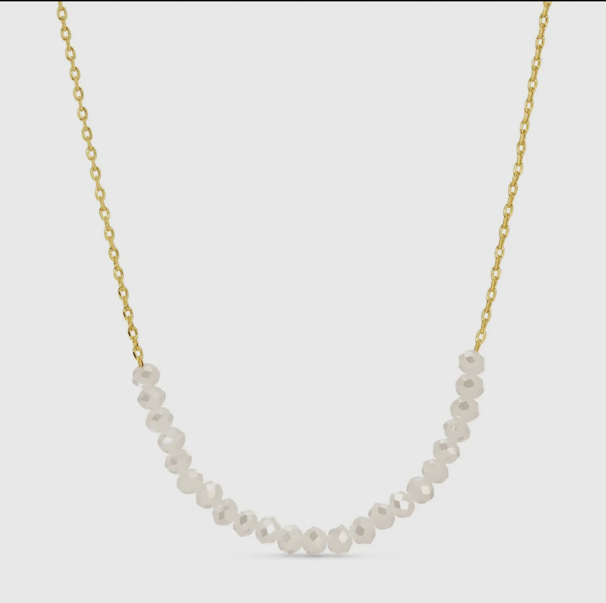 Splendid Iris Beaded Necklace Gold Chain
