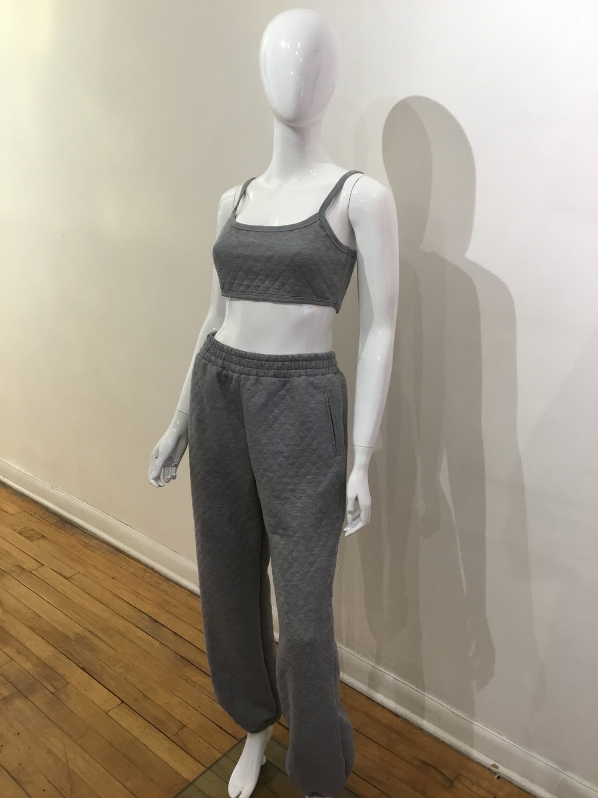 Papermoon Quilted grey crop top