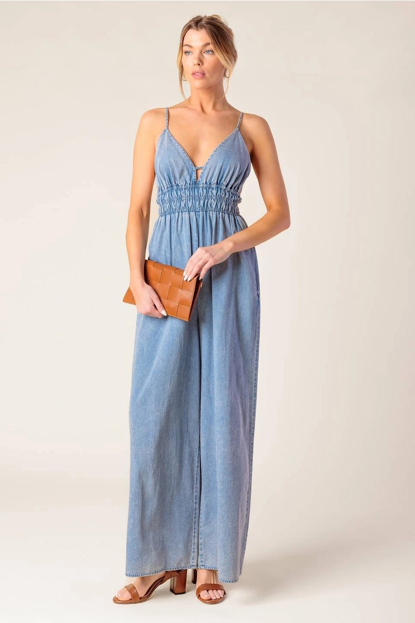 Flying Tomato denim jumpsuit