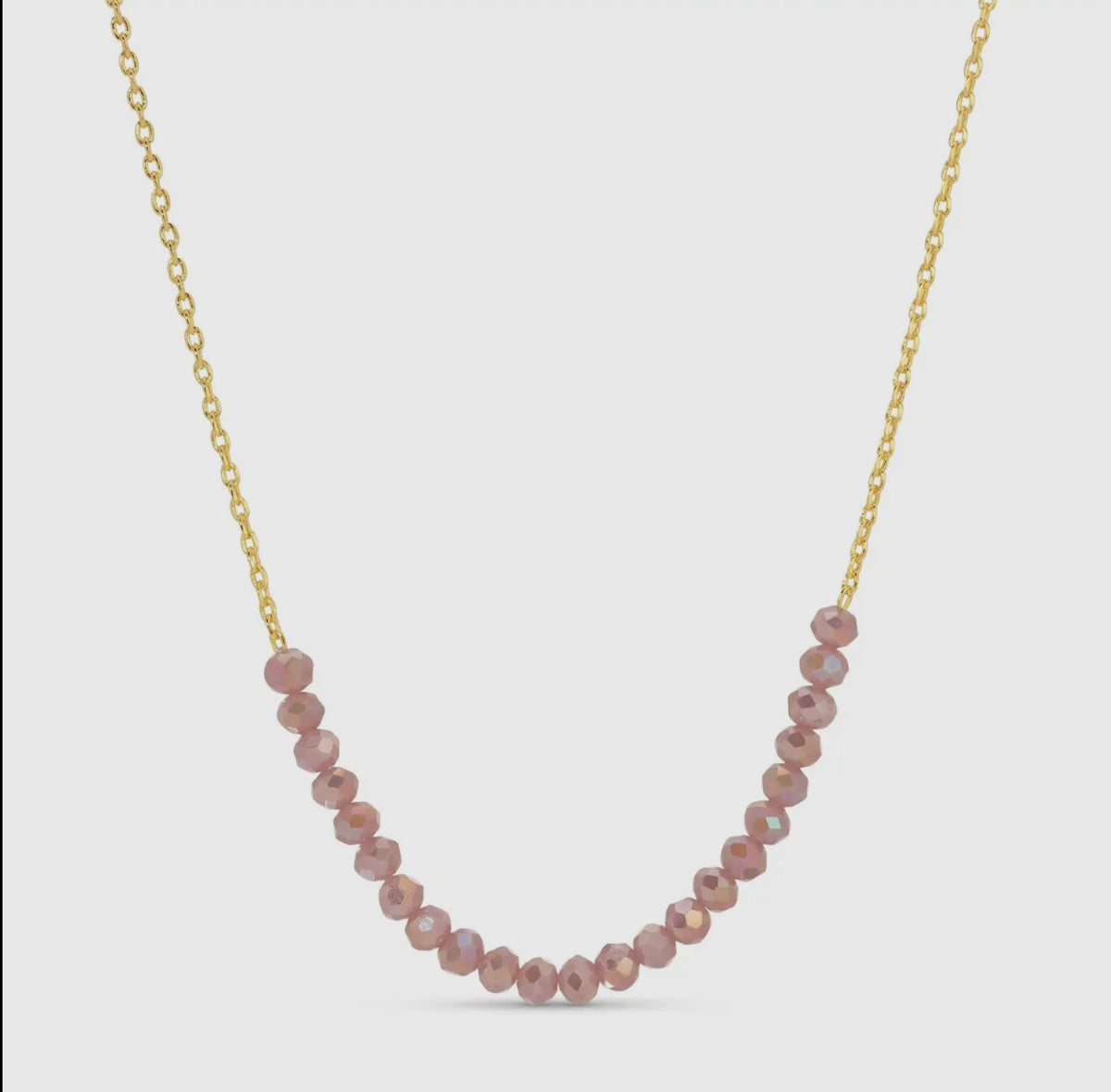 Splendid Iris Beaded Necklace Gold Chain