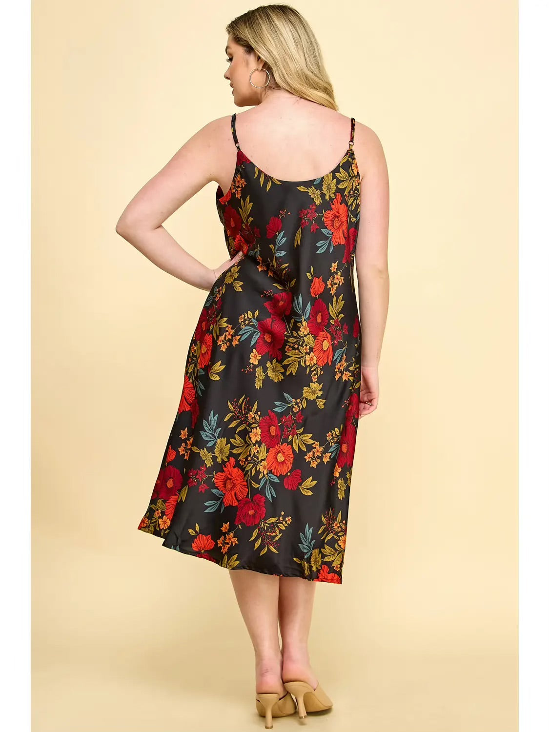 Sara Michelle floral satin slip midi dress