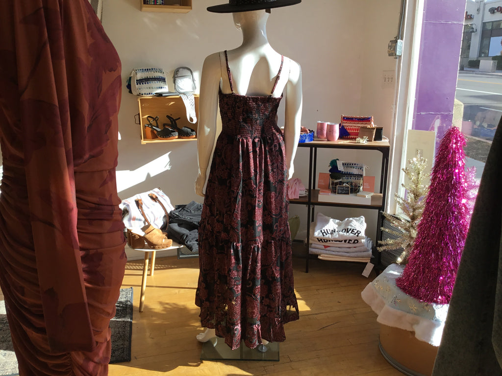 Angie Black & Maroon Maxi Dress