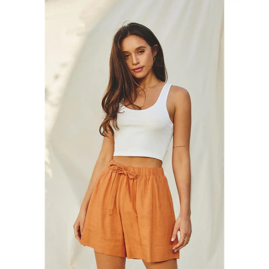 Dress Forum Cropped Tank in White