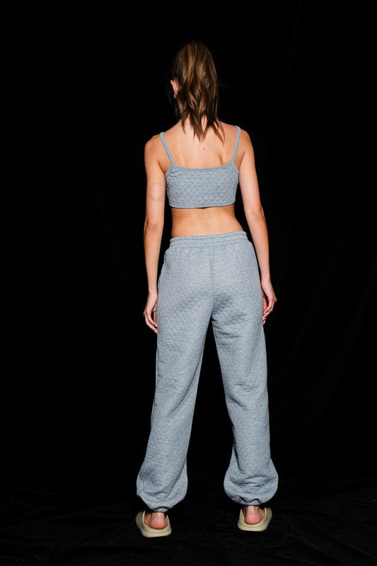 Papermoon Quilted grey crop top
