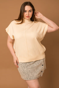 GILLI Plus Cream Cap Sleeve Sweater