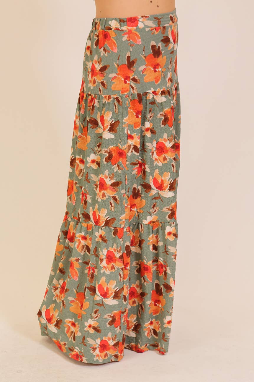 Plus Size Floral Maxi Skirt