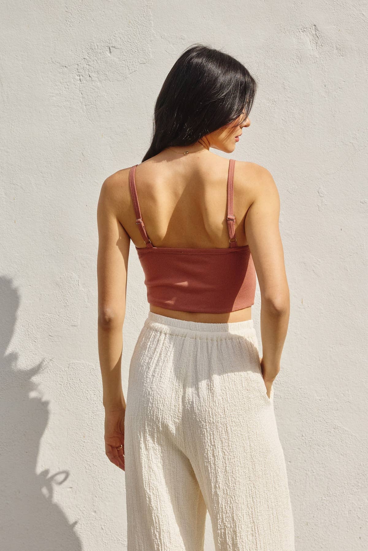 Micro Rib Twist And Shout Crop Top