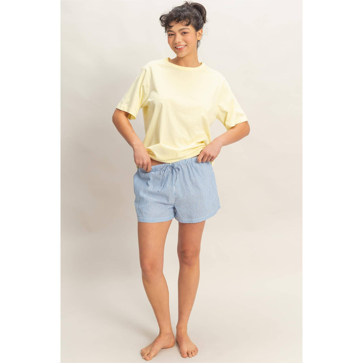 Striped Drawstring Waist Shorts