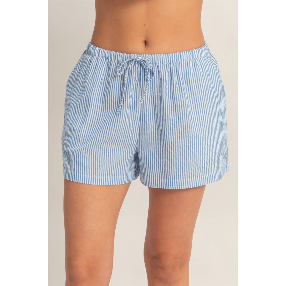 Striped Drawstring Waist Shorts
