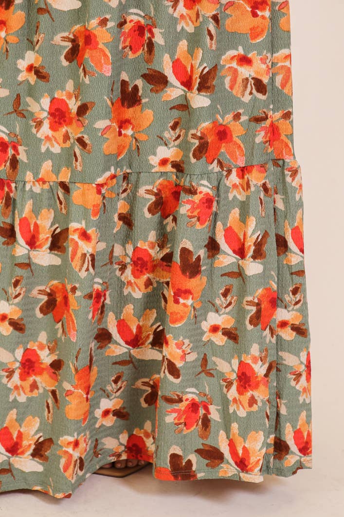 Plus Size Floral Maxi Skirt