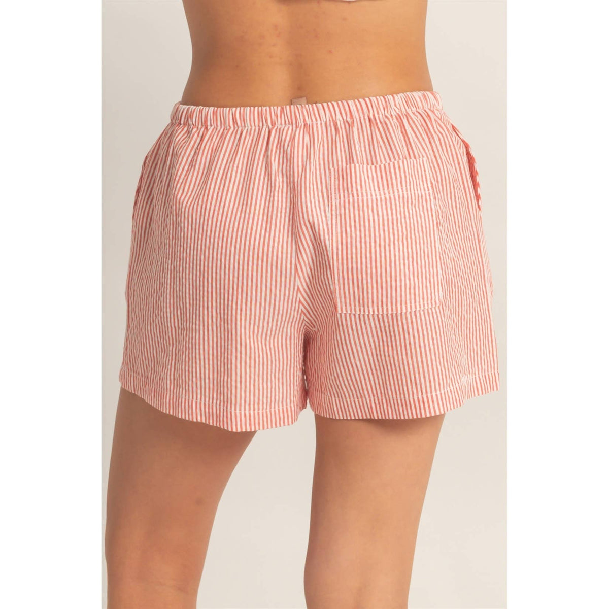 Striped Drawstring Waist Shorts
