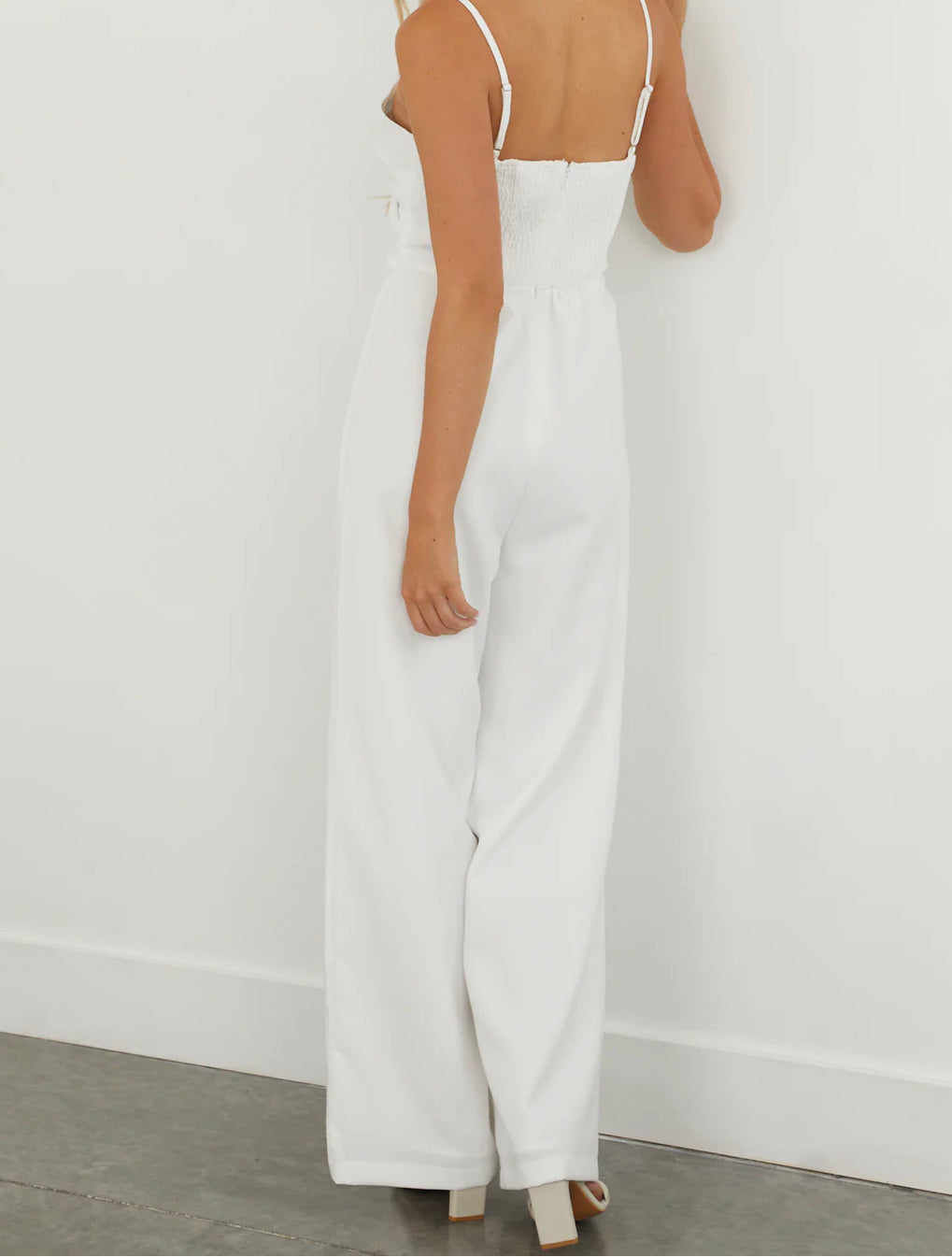 Gilli Criss Cross Front White Jumpsuit
